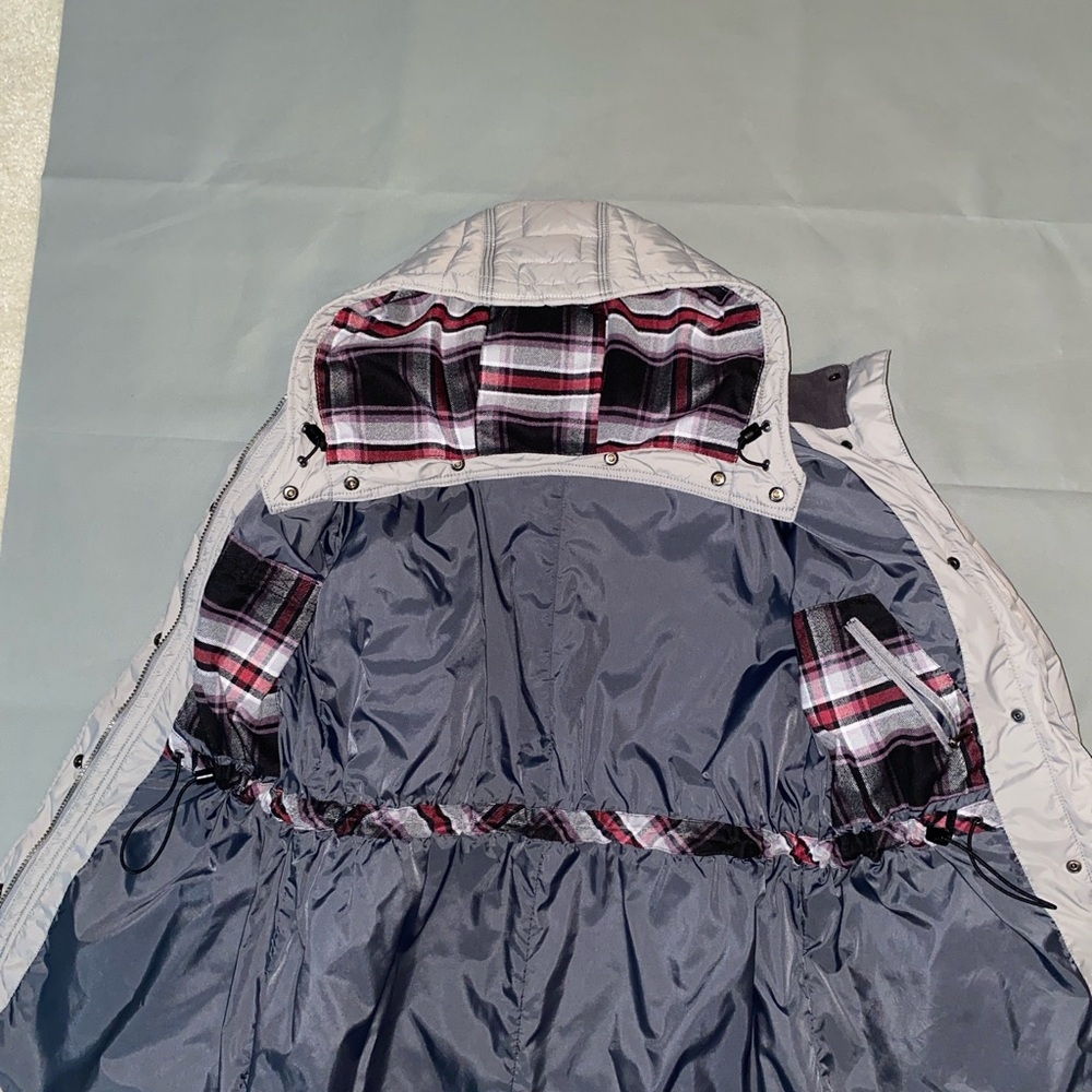 Carhartt Women’s Small 4/6 Amoret Puffer Style Gray Hooded Long Coat Good Cond - Picture 10 of 16